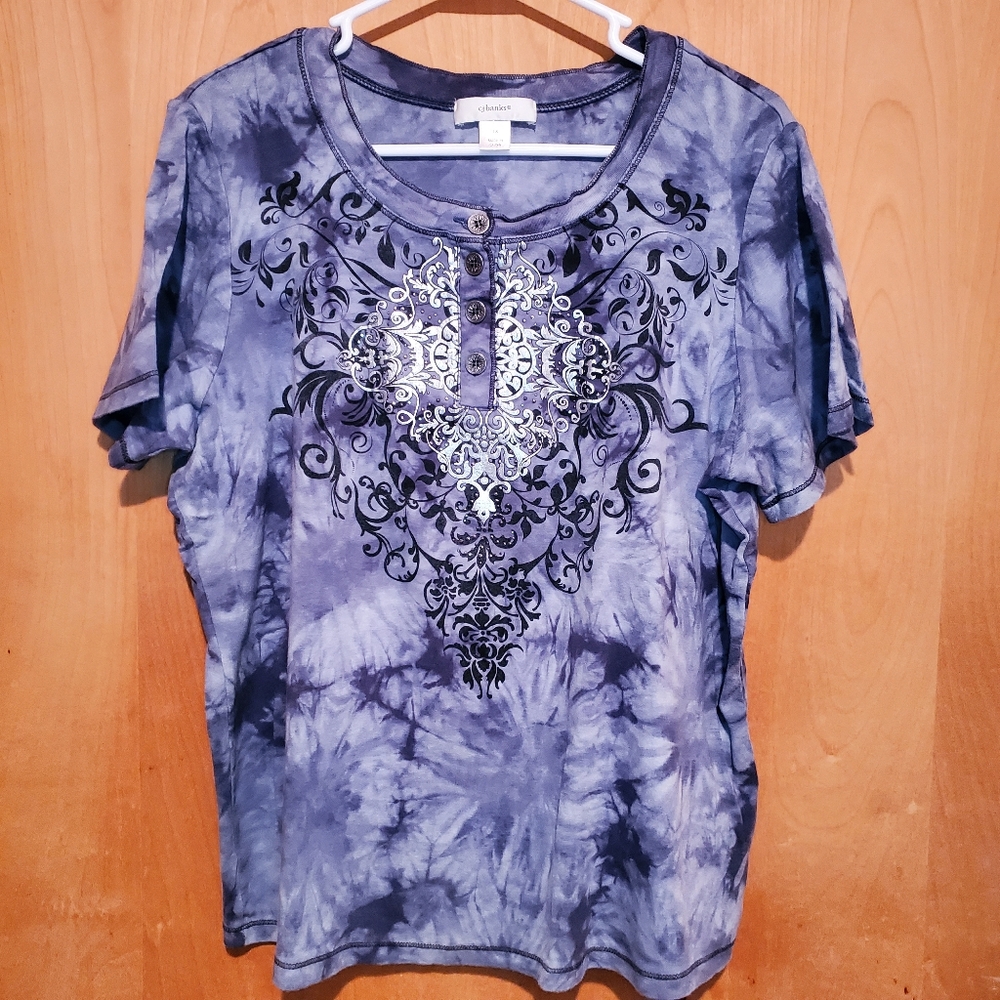 📷🔴 CJ Banks Embellished Tie Dye Tee